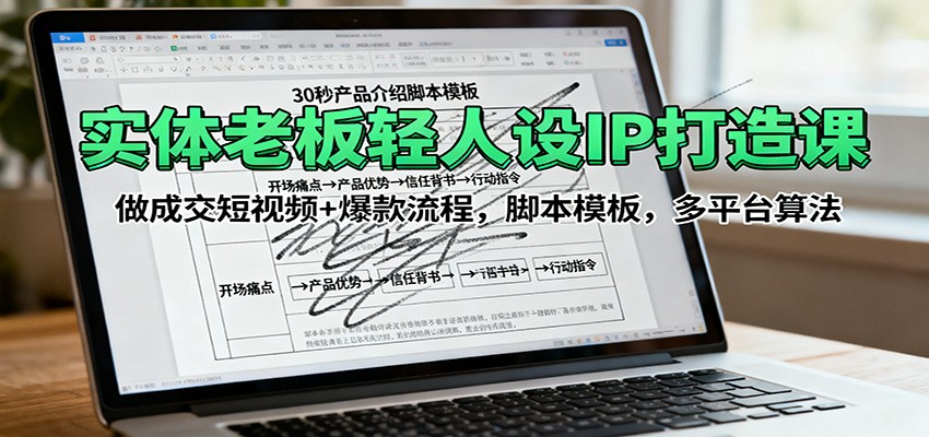 实体老板轻人设IP打造课：做成交短视频+爆款流程，脚本模板，多平台算法-佐思资源网下载-专注于互联网平台分享平台