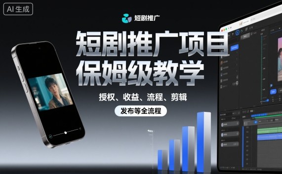 短剧推广项目保姆级教学，授权、收益、流程、剪辑，发布等全流程-佐思资源网下载-专注于互联网平台分享平台