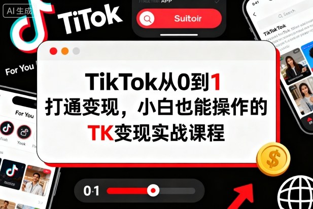TikTok从0到1打通变现，小白也能操作的TK变现实战课程-佐思资源网下载-专注于互联网平台分享平台