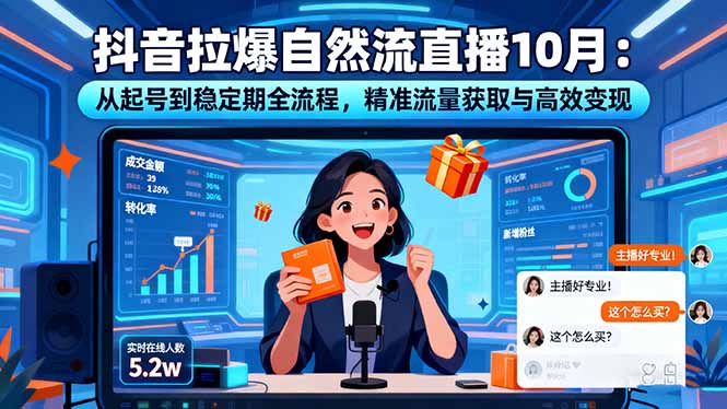 抖音拉爆自然流直播10月：从起号到稳定期全流程，精准流量获取与高效变现-佐思资源网下载-专注于互联网平台分享平台