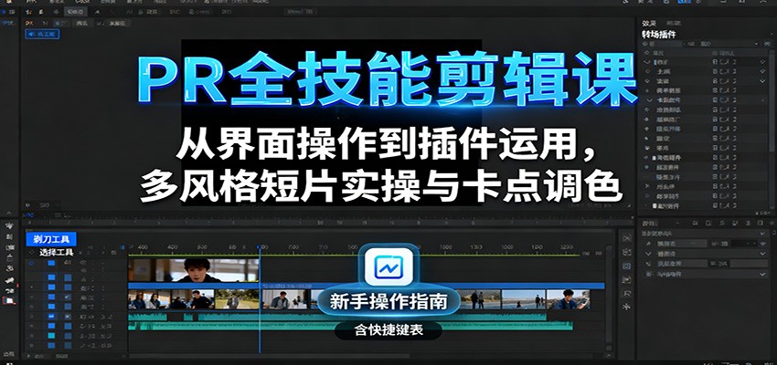 PR全技能剪辑课：从界面操作到插件运用，多风格短片实操与卡点调色-佐思资源网下载-专注于互联网平台分享平台