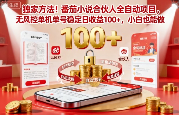 独家方法！番茄小说合伙人全自动挂G项目，无风控单机单号稳定日收益100+，小白也能做【揭秘】-佐思资源网下载-专注于互联网平台分享平台