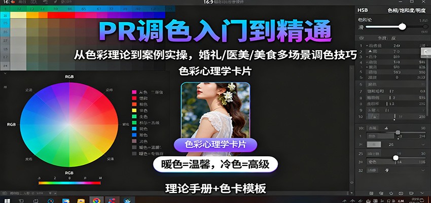 PR调色入门到精通：从色彩理论到案例实操，婚礼/医美/美食多场景调色技巧-佐思资源网下载-专注于互联网平台分享平台