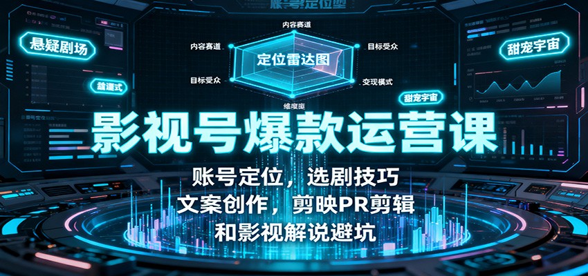 影视号爆款运营课：账号定位，选剧技巧，文案创作，剪映PR剪辑和影视解说避坑-佐思资源网下载-专注于互联网平台分享平台
