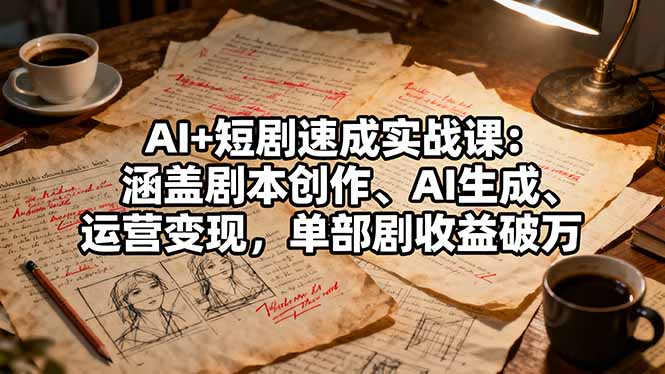 AI+短剧速成实战课：涵盖剧本创作、AI生成、运营变现，单部剧收益破万-佐思资源网下载-专注于互联网平台分享平台