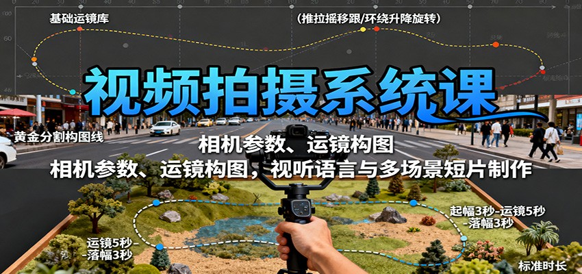 视频拍摄系统课：相机参数、运镜构图，视听语言与多场景短片制作-佐思资源网下载-专注于互联网平台分享平台