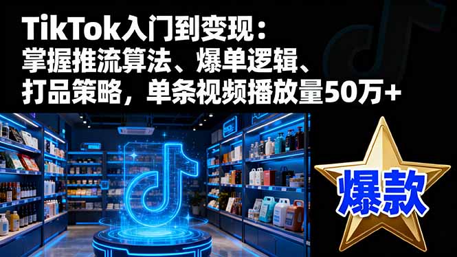 TikTok入门到变现：掌握推流算法、爆单逻辑、打品策略，单条视频播放量50w-佐思资源网下载-专注于互联网平台分享平台