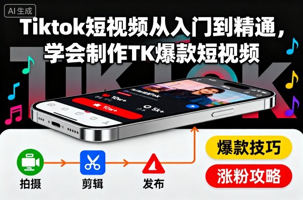 Tiktok短视频从入门到精通，学会制作TK爆款短视频-佐思资源网下载-专注于互联网平台分享平台