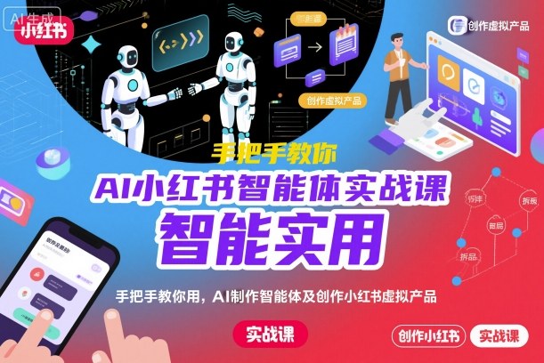 AI小红书智能体实战课，手把手教你用AI制作智能体及创作小红书虚拟产品，提效+内容商业化(更新)-白蛇网赚-