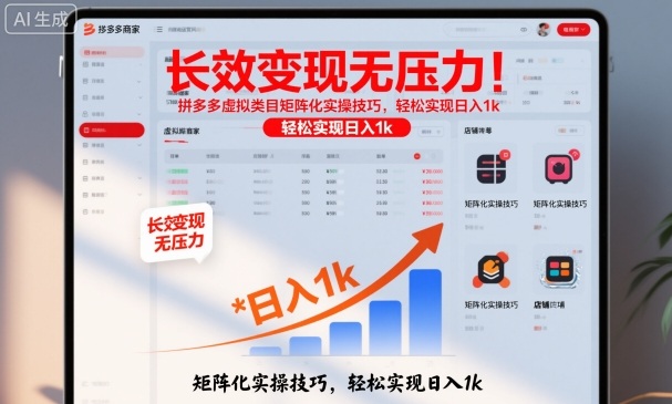 长效变现无压力!拼多多虚拟类目矩阵化实操技巧,轻松实现日入1k【揭秘】-白蛇网赚-佐思资源网下载-专注于互联网平台分享平台