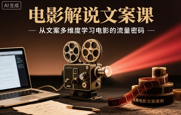 电影解说文案课，从文案多维度学习电影的流量密码-白蛇网赚-佐思资源网下载-专注于互联网平台分享平台