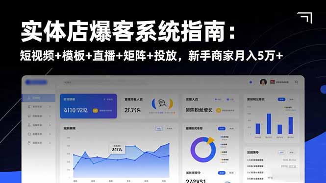 实体店爆客系统指南：短视频+模板+直播+矩阵+投放，新手商家月入5万+-白蛇网赚-余宽网创