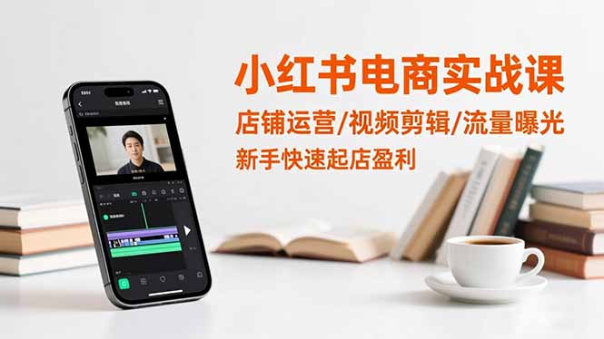 小红书电商实战课:店铺运营/视频剪辑/流量曝光,新手快速起店盈利-白蛇网赚-余宽网创