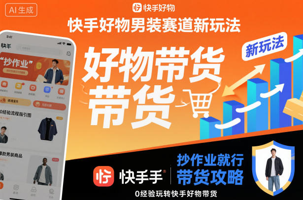 快手好物男装赛道新玩法，抄作业就行，0经验玩转快手好物带货-白蛇网赚-余宽网创