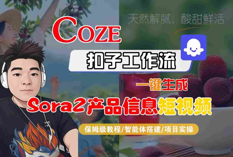 Coze扣子智能体工作流一键生成“SORA2产品信息“短视频,全流程保姆级教学-白蛇网赚-余宽网创