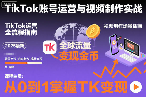 2025最新TikTok账号运营与视频制作实战全流程,从0到1掌握TK变现(含11月最新TK搬运技术)-白蛇网赚-佐思资源网下载-专注于互联网平台分享平台