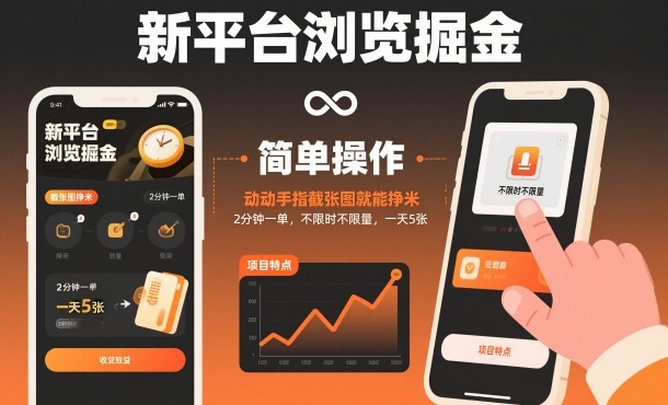 新平台浏览掘金，动动手指截张图就能挣米，2分钟一单，不限时不限量，一天5张【揭秘】-白蛇网赚-佐思资源网下载-专注于互联网平台分享平台