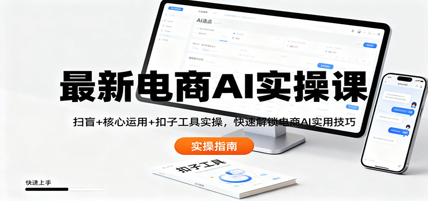 最新电商AI实操课:扫盲+核心运用+扣子工具实操,快速解锁电商AI实用技巧-白蛇网赚-佐思资源网下载-专注于互联网平台分享平台
