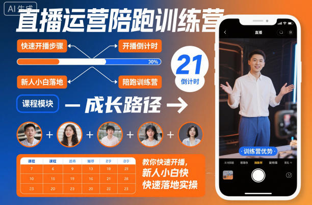 直播运营陪跑训练营，教你快速开播，新人小白快速落地实操-白蛇网赚-佐思资源网下载-专注于互联网平台分享平台