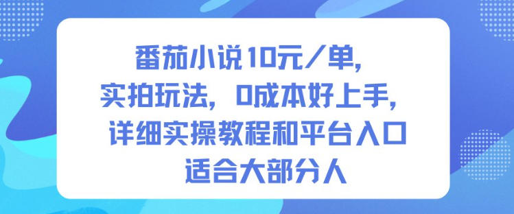 番茄小说10米每单,实拍玩法,0成本好上手,详细实操教程和平台入口适合大部分人-白蛇网赚-佐思资源网下载-专注于互联网平台分享平台