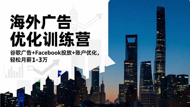 海外广告优化训练营：谷歌广告+Facebook投放+账户优化，轻松月薪1-3万-白蛇网赚-佐思资源网下载-专注于互联网平台分享平台