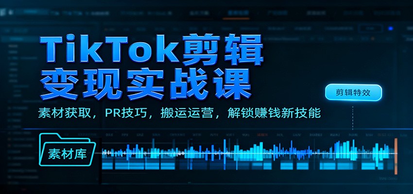 TikTok剪辑变现实战课：素材获取，PR技巧，搬运运营，解锁赚钱新技能-白蛇网赚-佐思资源网下载-专注于互联网平台分享平台