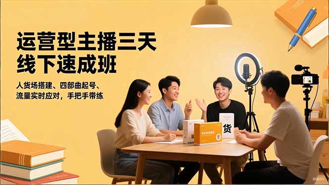 运营型主播三天线下班，人货场搭建,四部曲起号,流量实时应对，手把手带练-白蛇网赚-佐思资源网下载-专注于互联网平台分享平台