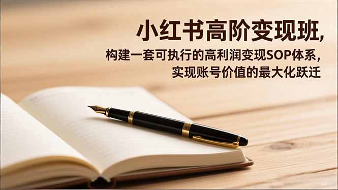 小红书高阶变现班,构建一套可执行的高利润变现SOP体系,实现账号价值的最大化跃迁-白蛇网赚-余宽网创