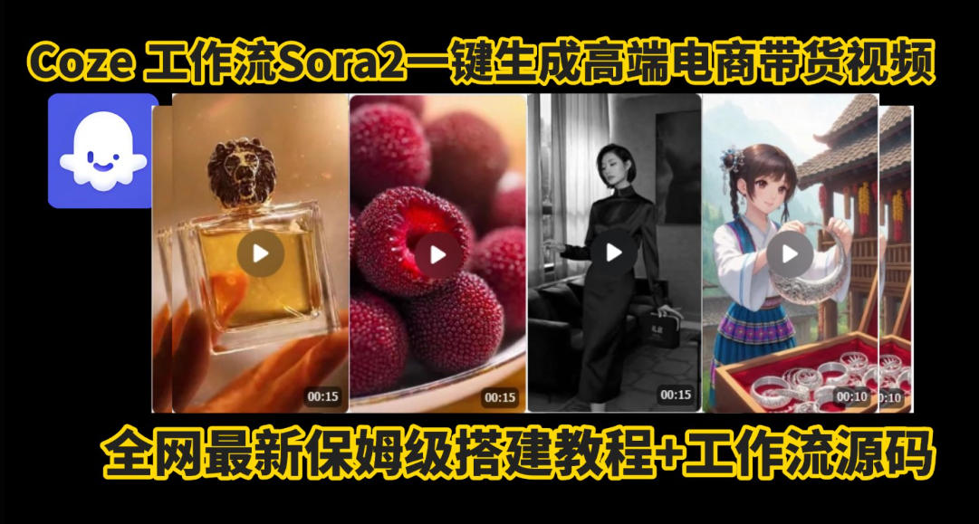 coze智能体sora2一键生成电商带货高端视频工作流保姆级拆解教程，无需剪辑，无需拍摄-白蛇网赚-佐思资源网下载-专注于互联网平台分享平台