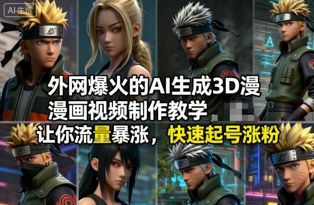 外网爆火的AI生成3D漫画视频制作教学，让你流量暴涨，快速起号涨粉！-白蛇网赚-佐思资源网下载-专注于互联网平台分享平台
