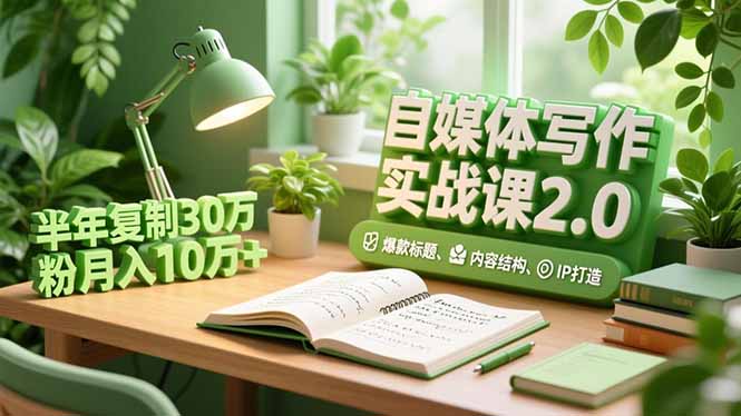 自媒体写作实战课2.0，爆款标题、内容结构、IP打造，半年复制30万粉月入10万+-白蛇网赚-佐思资源网下载-专注于互联网平台分享平台