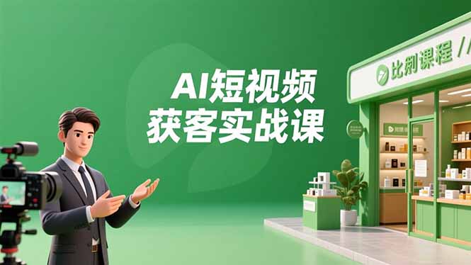 AI短视频获客实战课，数字人创作、实体行业应用、精准引流，30天获取客源月入6万+-白蛇网赚-佐思资源网下载-专注于互联网平台分享平台
