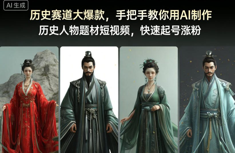 历史赛道大爆款，手把手教你用AI制作历史人物题材短视频，快速起号涨粉-白蛇网赚-佐思资源网下载-专注于互联网平台分享平台