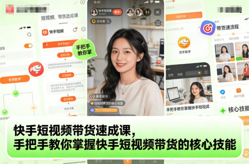 快手短视频带货速成课，手把手教你掌握快手短视频带货的核心技能-白蛇网赚-余宽网创