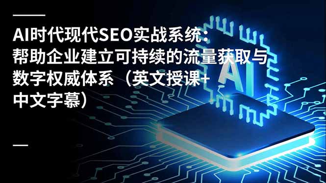 AI时代现代SEO实战系统：帮助企业建立可持续的流量获取与数字权威体系(英文授课+中文字幕-白蛇网赚-余宽网创