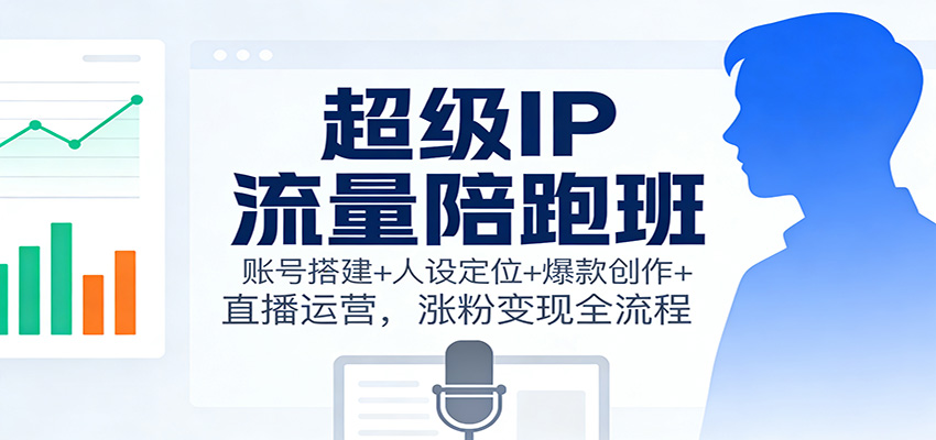 超级IP流量陪跑班：账号搭建+人设定位+爆款创作+直播运营，涨粉变现全流程-白蛇网赚-佐思资源网下载-专注于互联网平台分享平台