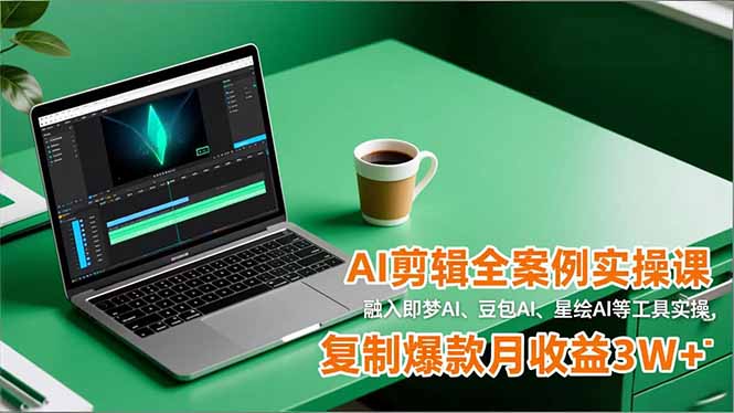 AI剪辑全案例实操课,融入即梦AI、豆包AI、星绘AI等工具实操,复制爆款月收益3W+-白蛇网赚-佐思资源网下载-专注于互联网平台分享平台