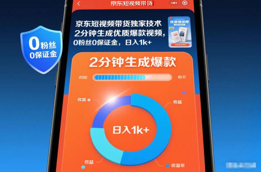 京东短视频带货独家技术,2分钟生成一条优质爆款视频,0粉丝0保证金,日入1k+【揭秘】-白蛇网赚-佐思资源网下载-专注于互联网平台分享平台