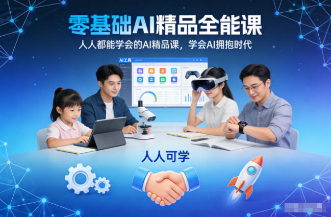 零基础AI精品全能课,人人都能学会的AI精品课,学会AI拥抱时代-白蛇网赚-余宽网创
