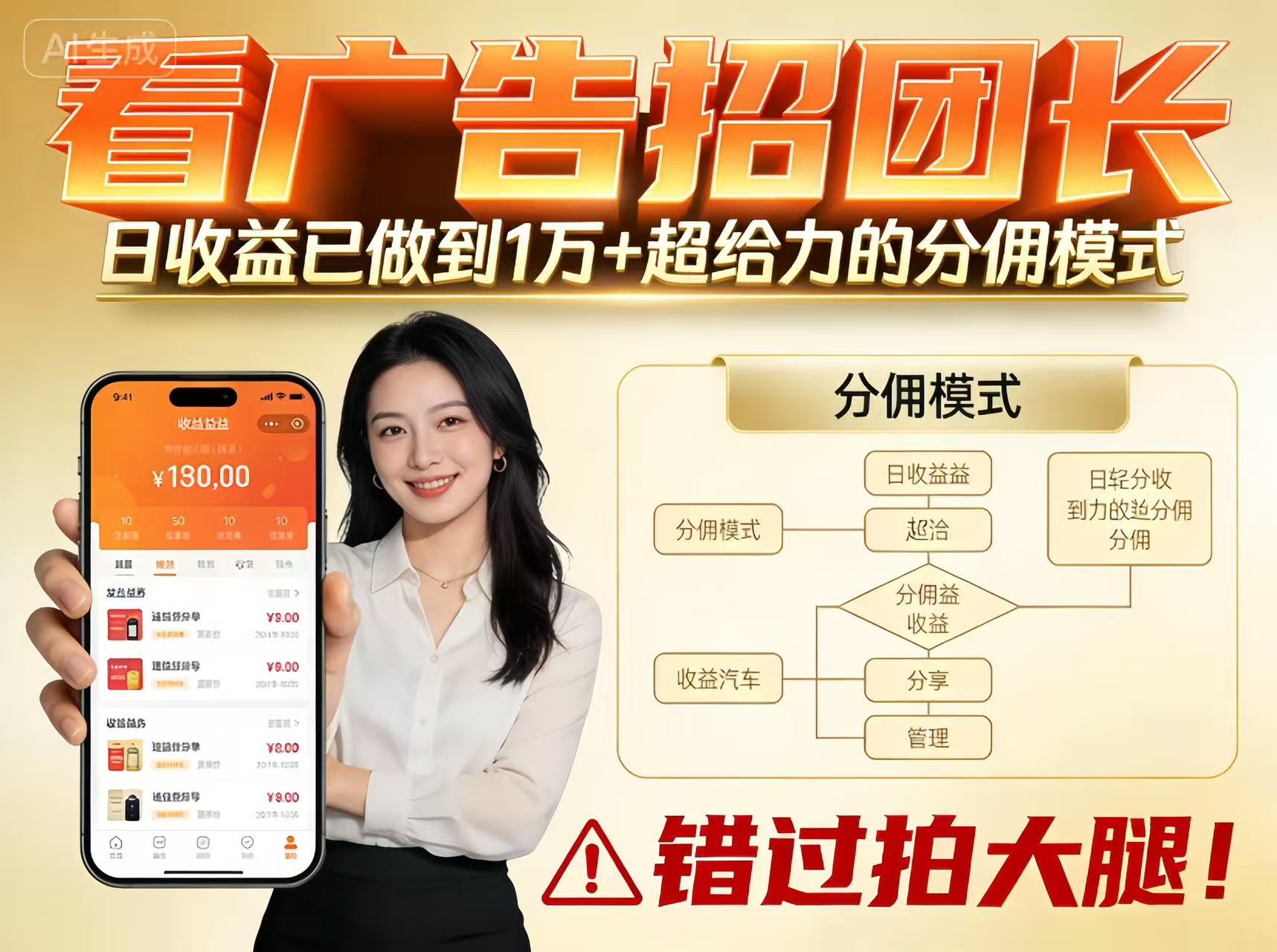 看广告招团长，团队收益已做到日入1万，分佣模式超给力，错过拍大腿-白蛇网赚-佐思资源网下载-专注于互联网平台分享平台