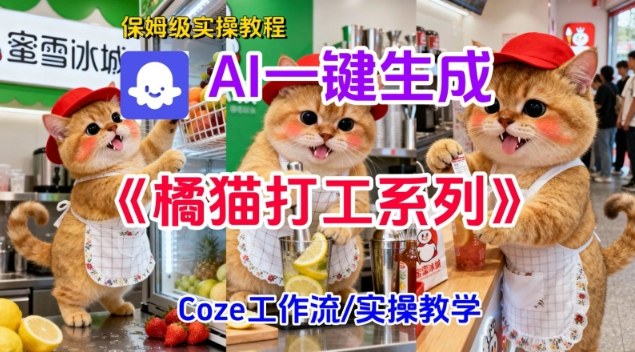 Coze扣子工作流一键生成胖橘猫打工短视频，保姆级实操搭建教学-白蛇网赚-佐思资源网下载-专注于互联网平台分享平台