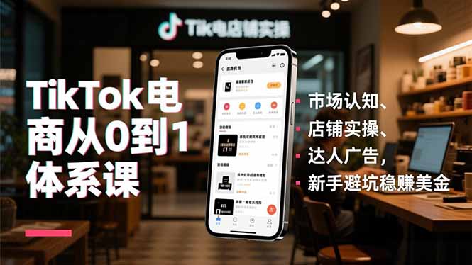 TikTok电商从0到1体系课,市场认知、店铺实操、达人广告,新手避坑稳赚美金-白蛇网赚-佐思资源网下载-专注于互联网平台分享平台