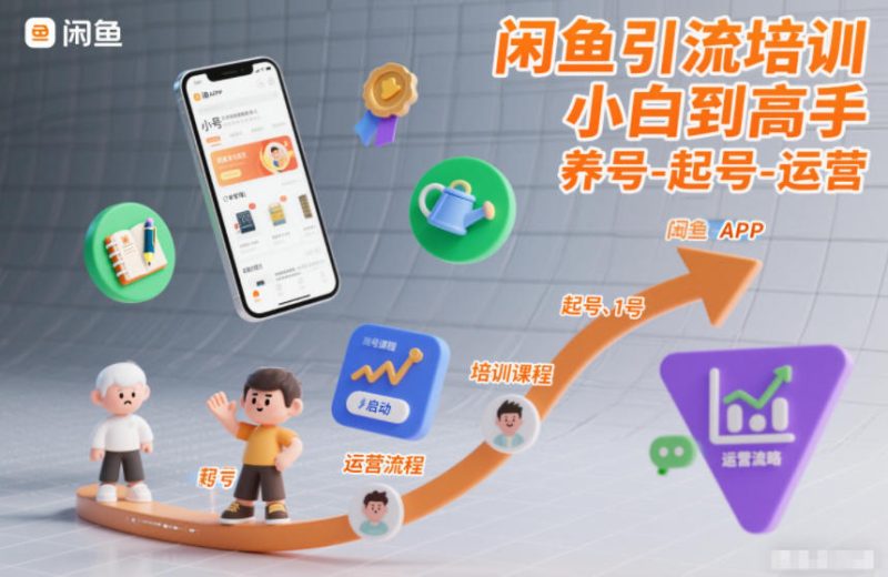 闲鱼引流培训,小白到高手,养号-起号-运营-白蛇网赚-余宽网创
