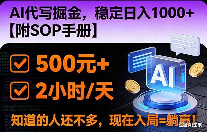 2026风口项目,AI代写掘金，稳定日入1000+，掌握核心技能【附SOP手册】-白蛇网赚-