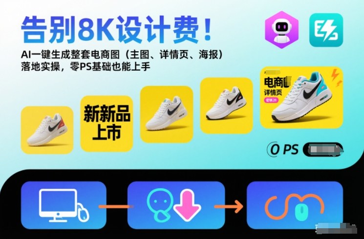 告别8K设计费!AI一键生成整套电商图(主图、详情页、海报)落地实操,零PS基础也能上手-白蛇网赚-佐思资源网下载-专注于互联网平台分享平台