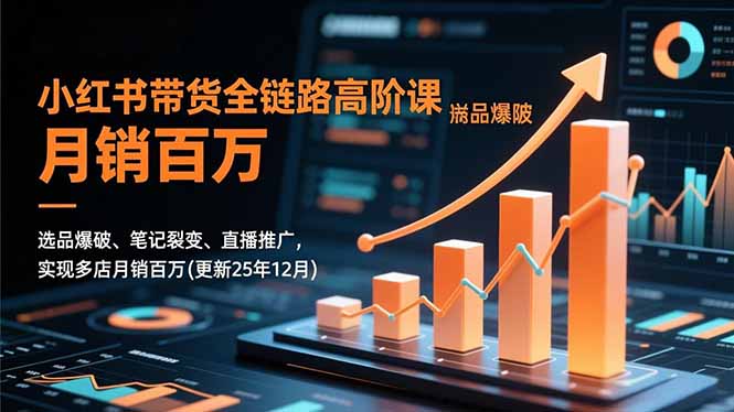 小红书带货全链路高阶课，选品爆破、笔记裂变、直播推广，实现多店月销百万(更新25年12月-白蛇网赚-