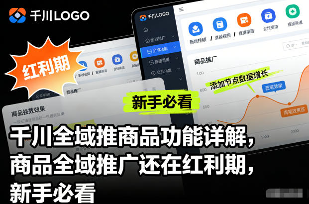 千川全域推商品功能详解，商品全域推广还在红利期，新手必看-白蛇网赚-余宽网创