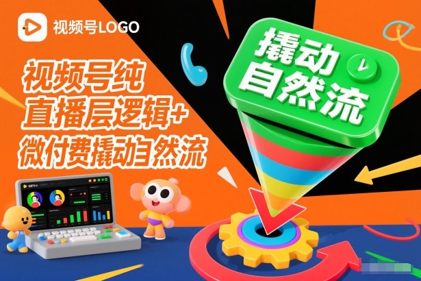 视频号纯直播底层逻辑+微付费撬动自然流-白蛇网赚-