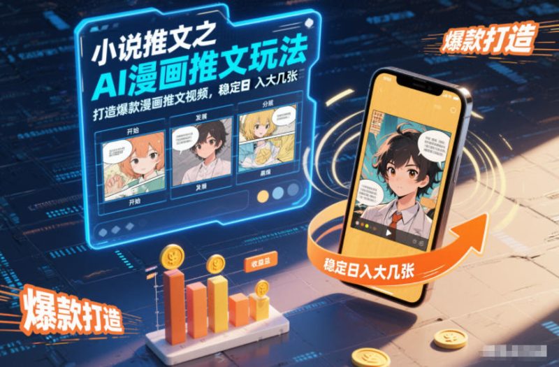 小说推文之AI漫画推文玩法，打造爆款漫画推文视频，稳定日入大几张-白蛇网赚-余宽网创
