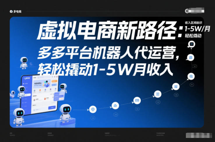 虚拟电商新路径:多多平台机器人代运营,轻松撬动1-5W月收入【揭秘】-白蛇网赚-余宽网创